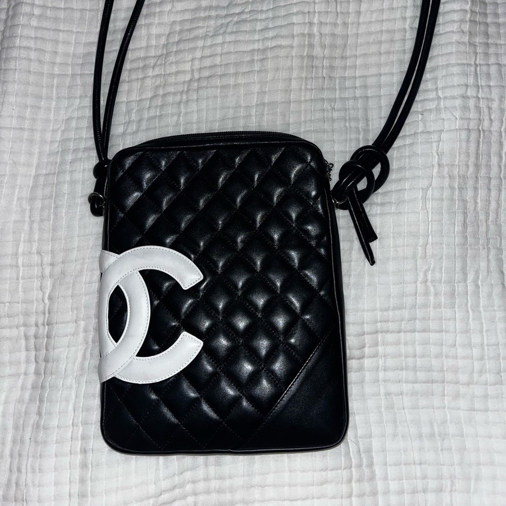Authentic calfskin Chanel Cambon Ligne Quilted crossbody bag